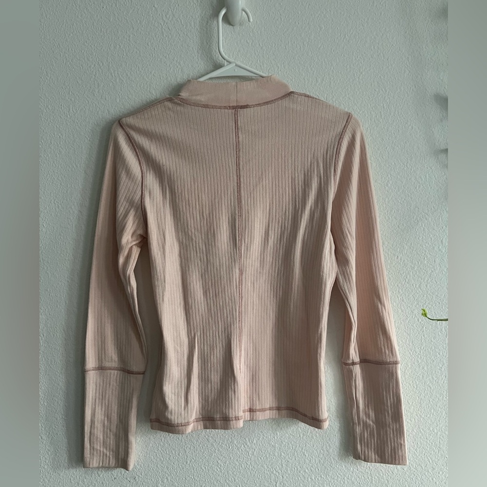Intimately Free People Ribbed Long Sleeve Top - Light Pink (M) - Picture 2 of 5